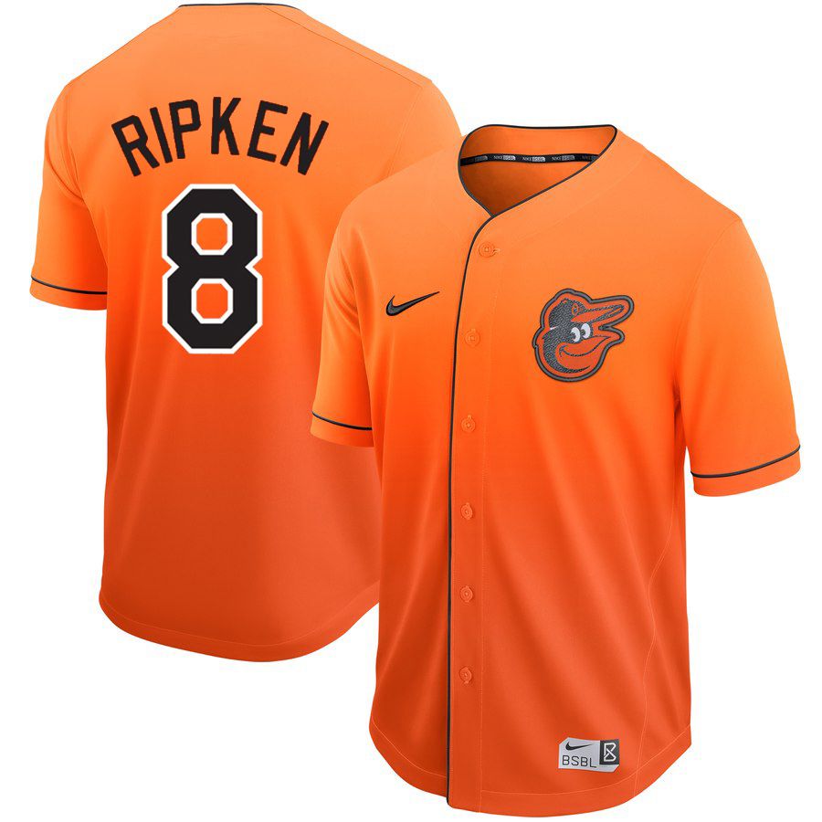 Men Baltimore Orioles #8 Ripken Orange Nike Fade MLB Jersey